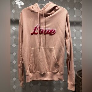 RARE BTS Love LUV Embroidered Pink Hoodie KPOP Korean